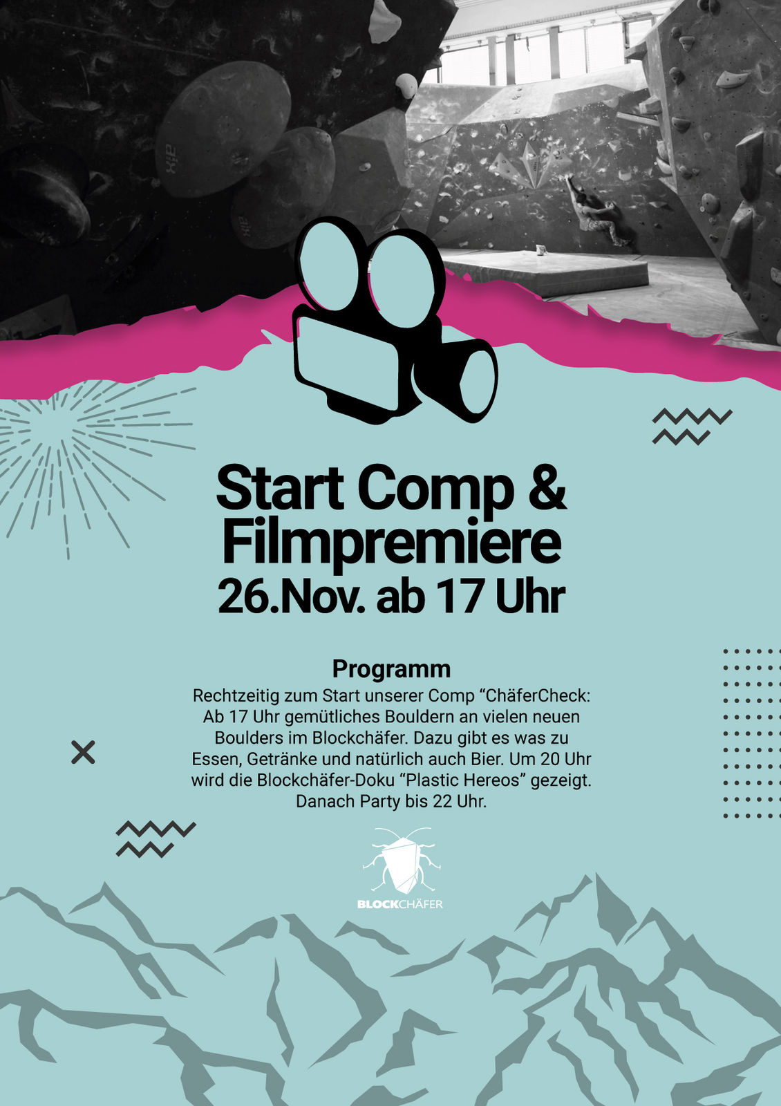 Boulder & Filmabend im Blockchäfer